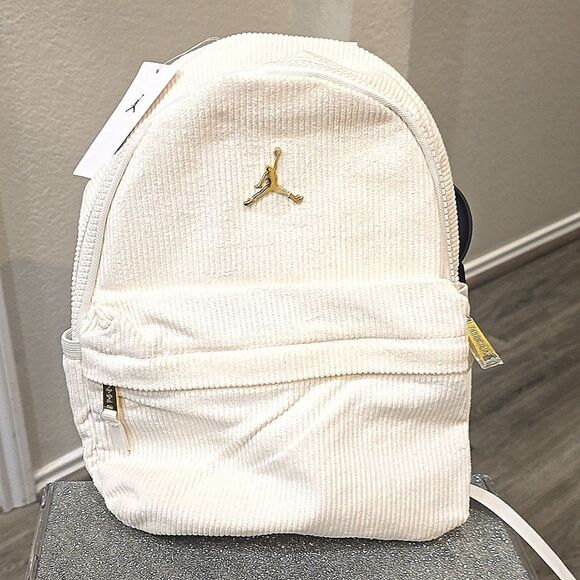 Jordan‎ Rucksack Mini Corduroy Backpack- White/Gold